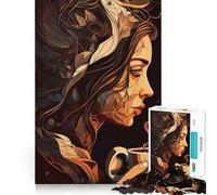 We Love Coffee Jigsaw Puzzle 1000 Recall Fun Play Advanced Laser Cutting Tech Holiday Indoor Entertainment Toy (38x52cm)