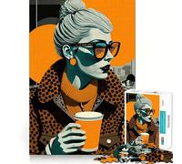 We Love Coffee Jigsaw Puzzles 1000 Mental Focus Game No Gap Tight Fitting Design Interactive Brain Challenge for Home (38x52cm)