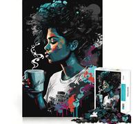 We Love Coffee Puzzle for Adults 1000 Pieces Memory Play Game Firm Fit Secure Assembly Meaningful Connection Building Game (38x52cm)