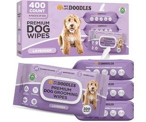 We Love Doodles Dog Grooming Wipes Lavender, 4 Pack (400 Count)