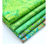 We Love Fabric Bali Indonesian Batiks Premium Cotton Craft Hand Dye Fabric - Fat Quarter Bundle (9 Green)