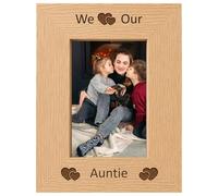 We Love Our Auntie 6x4 Oak Effect Photo Picture Frame Keepsake Gift | Present Idea, from Niece, Nephew, Kids, Baby, Bump, Children, Newborn Baby, for Birthday, Christmas, Mothers Day