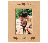 We Love Our Dad 6x4 Oak Effect Photo Picture Frame Keepsake Gift | Present Idea, from Son, Daughter, Kids, Children, Newborn Baby, for Birthday, Christmas, Fathers Day, New Dad, 1st