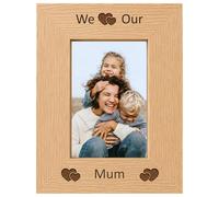We Love Our Mum 6x4 Oak Effect Photo Picture Frame Keepsake Gift | Present Idea, from Son, Daughter, Kids, Baby, Newborn, Children, Bump, for Birthday, Christmas, Mothers Day, Thank You