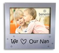 We Love Our Nan Photo Frame - Birthday Gift For Nan - Mothers Day Present Idea - Picture Frame Gift for Nana Granny Nanny Grandmother - 5 x 3.5 inch - Style 3