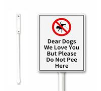 We Love You But Please Do Not Pee Here, Funny Dog Poop Yard Sign With Stake, 12x15cm Sturdy Aluminum Sign Rust Free Easy Install