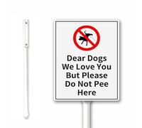 We Love You But Please Do Not Pee Here, Funny Dog Poop Yard Sign With Stake, 18x22cm Sturdy Aluminum Sign Rust Free Easy Install