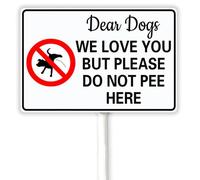 We Love You But Please Do Not Pee Here, No Dog Pooping Or Peeing Sign With Stake, Keep Dog Off Grass Or Lawn Signs, 30x20 CM Sturdy Aluminum Sign Rust Free Easy Install