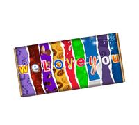 WE LOVE YOU Chocolate Bar Wrapper Novelty Funny Gift Present For Father Mother on Fathers Day Mothers Day CH-9136 (with chocolate bar (100g))