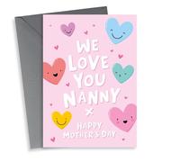 We Love You Nanny Mother's Day Card - Cute - Happy Hearts