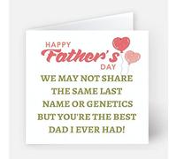 We May Not Share The Same Last Name Step Dad, 6x6 Fathers Day Greeting Card With Envelope FAR096