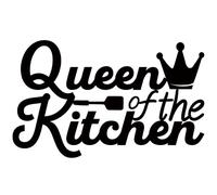 We Moment Metal Kitchen Decor Signs Decoraions for Wall, Kitchen Queen Metal Sign Rustic Farmhouse Decoration for Home Dining Room, 13.8 x 8.5 Inches (Black)