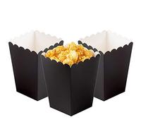 We Moment Zone 24pcs Black Popcorn Boxes Mini Paper Popcorn Containers for Party