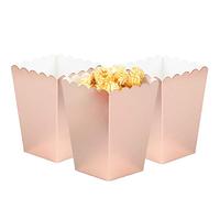 We Moment Zone 24pcs Rose Gold Popcorn Boxes Mini Paper Popcorn Containers for Party