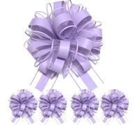 We Moment Zone 5 PCS 7 in(17.78cm) Large Pull Bows Wrapping Pull Bow Ribbon，Light Purple Gift Wrap Bows for Gift Wrapping Baskets Wedding or Flower Birthday Car Gift Decorations，Light Purple