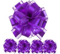 We Moment Zone 5 PCS 7 in(17.78cm) Large Pull Bows Wrapping Pull Bow Ribbon，Purple Gift Wrap Bows for Gift Wrapping Baskets Wedding or Flower Decorations, Valentine's Day Birthday Gift Decorations