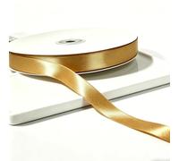 We Moment Zone Gold Satin Ribbon 10mm x 91m - 3/8 Inch Wide Thick Fabric Ribbon Roll for Gift Wrapping, Crafts, Party Decoration, Florist & Wedding - Long Length Gift Wrap Ribbon