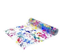 We Moment Zone Rainbow Table Runner, Sparkling Polyester Tulle Ribbon Roll with Colorful Foil,Shiny Netting Table Ribbon Decoration For Birthday Party Wedding Decor 28cm x 5M
