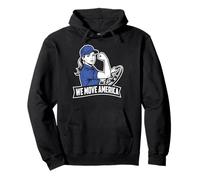 We Move America Female Trucker Rosie Riveter Semi Truck Pullover Hoodie