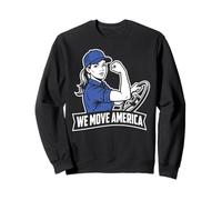 We Move America Female Trucker Rosie Riveter Semi Truck Sweatshirt