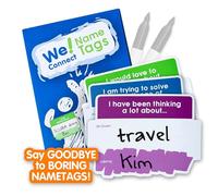 We! Name Tag Stickers - Ideal for Team Building Games for Work, Icebreakers, Educational Card Games for Adults and Workshops - 150 PCS Easy-to-Write Labels for Name Tags and Group Fun