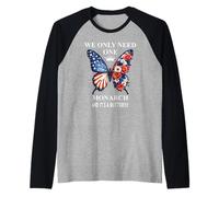 We Only Need One Monarch & It's a Butterfly Floral No Kings Raglan Baseball Tee