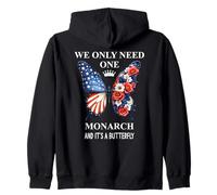 We Only Need One Monarch & It's a Butterfly Floral No Kings Zip Hoodie