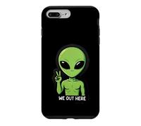 We Out Here Cute Alien Peace UFO Extraterrestrial Case for iPhone 7 Plus/8 Plus