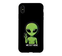 We Out Here Cute Alien Peace UFO Extraterrestrial Case for iPhone XS Max