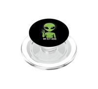 We Out Here Cute Alien Peace UFO Extraterrestrial PopSockets PopGrip for MagSafe