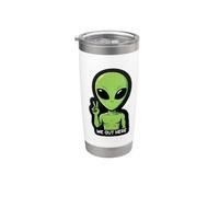 We Out Here Cute Alien Peace UFO Extraterrestrial Stainless Steel Insulated Tumbler