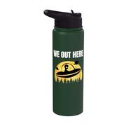 We Out Here - Funny Alien Abduction UFO - Aliens are Real Stainless Steel Insulated Water Bottle