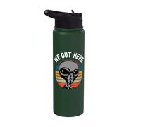 We Out Here Funny Alien Lover Abduction UFO Aliens are Real Stainless Steel Insulated Water Bottle