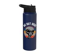 We Out Here Funny Alien Lover Abduction UFO Aliens are Real Stainless Steel Insulated Water Bottle