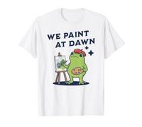 We Paint At Dawn Frog Artist Painter Value Graphic T-Shirt, Men, White, S