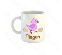 We Personalize Personalised Easter Mug Easter Gift Children's Pink Chick Mug Treat for Kids Boys Girls Gift