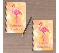 We Personalize Personalised Flamingo Notebook A5 notebook with your name, unique gift for kids