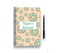 We Personalize Personalised Notebook Green Doughnut Pattern A5 Notebook Add Your own name