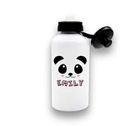 We Personalize Personalised Panda water bottle, Drinks Bottle, with name in pink