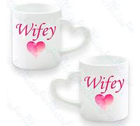 We Personalize Valentine's Gift for Your Wifey Set of Two Mugs, Present for Birthday, Anniversary, Wedding Gift