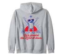 We Praise The Lord At Dawn Frog Christian Zip Hoodie