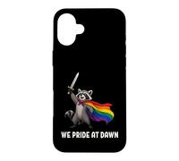 We Pride At Dawn Funny LGBTQ Pride Raccoon Rainbow Gay Humor Case for iPhone 16 Plus