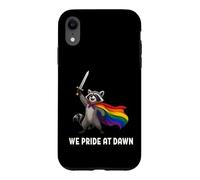 We Pride At Dawn Funny LGBTQ Pride Raccoon Rainbow Gay Humor Case for iPhone XR