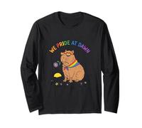 We Pride At Dawn LGBTQ Capybara Rainbow Cute Long Sleeve T-Shirt