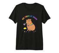 We Pride At Dawn LGBTQ Capybara Rainbow Cute Premium T-Shirt