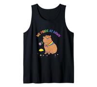 We Pride At Dawn LGBTQ Capybara Rainbow Cute Tank Top