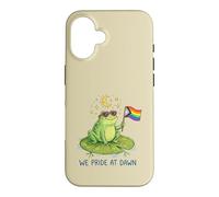 We Pride At Dawn LGBTQ Frog Moon Stars Cute Rainbow Case for iPhone 16