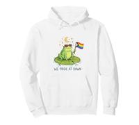 We Pride At Dawn LGBTQ Frog Moon Stars Cute Rainbow Pullover Hoodie