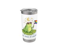 We Pride At Dawn LGBTQ Frog Moon Stars Cute Rainbow Stainless Steel Insulated Tumbler
