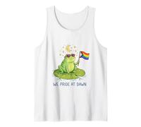 We Pride At Dawn LGBTQ Frog Moon Stars Cute Rainbow Tank Top